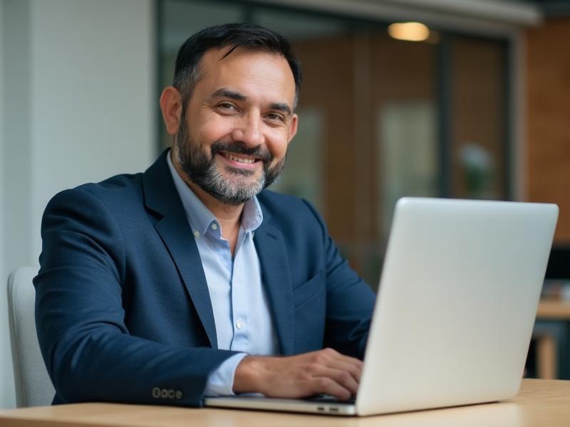 Successful business owner working with HighLevel dashboard